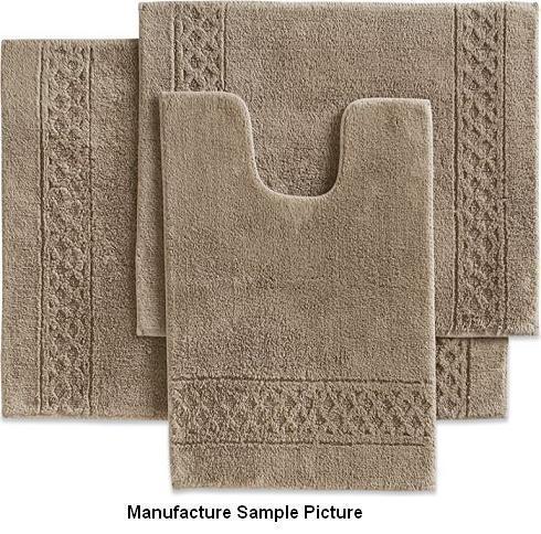 lot 93 image: Three Piece Bathroom Rug Set - FAWN...