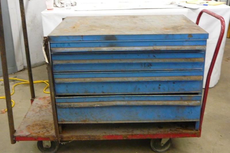 lot 136 image: Large Metal Tool Box on Cart Sold &...
