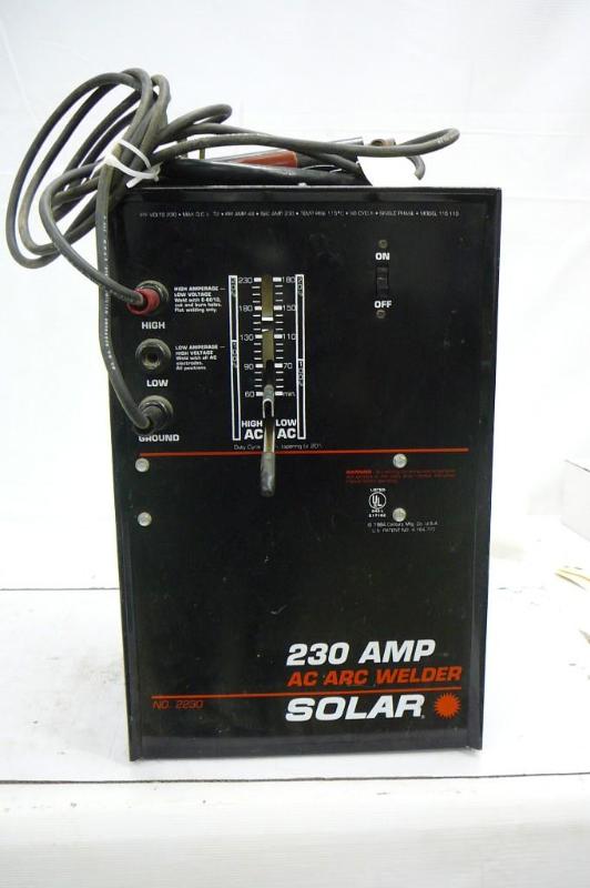 lot 144 image: Solar 230 AMP AC ARC Welder Number ...
