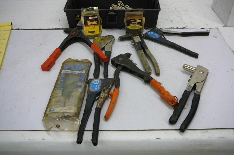 lot 41 image: Lot of Pop Rivet tools with box and...