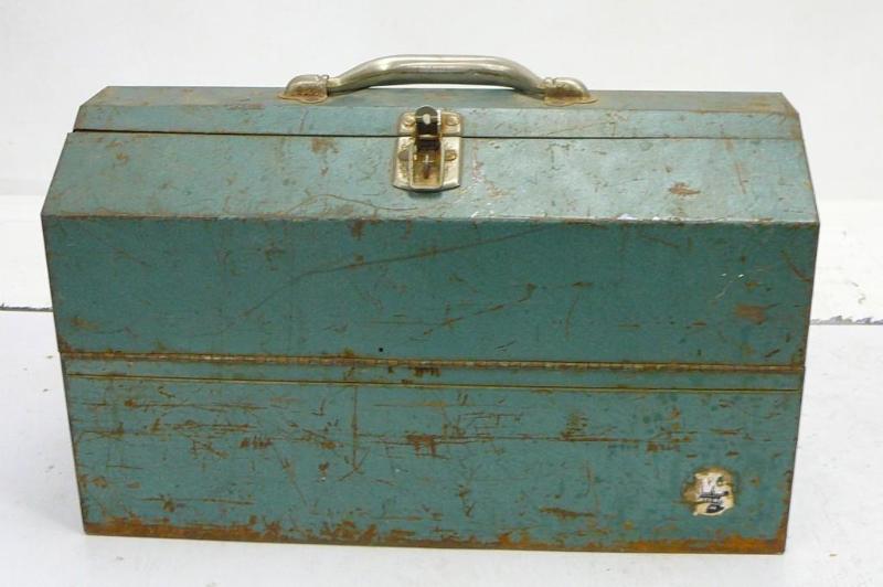 lot 67 image: Vintage steel tooltackle box Sold ...