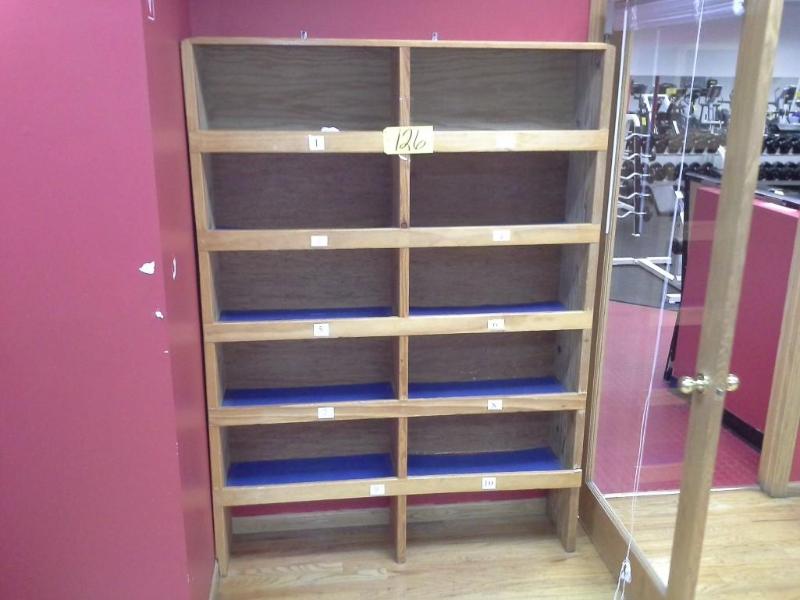 lot 126 image: wood shelf unit