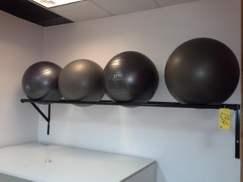 lot 134 image: wall rack with balls
