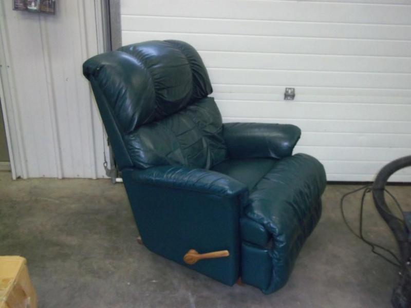 Green leather cheap lazy boy recliner