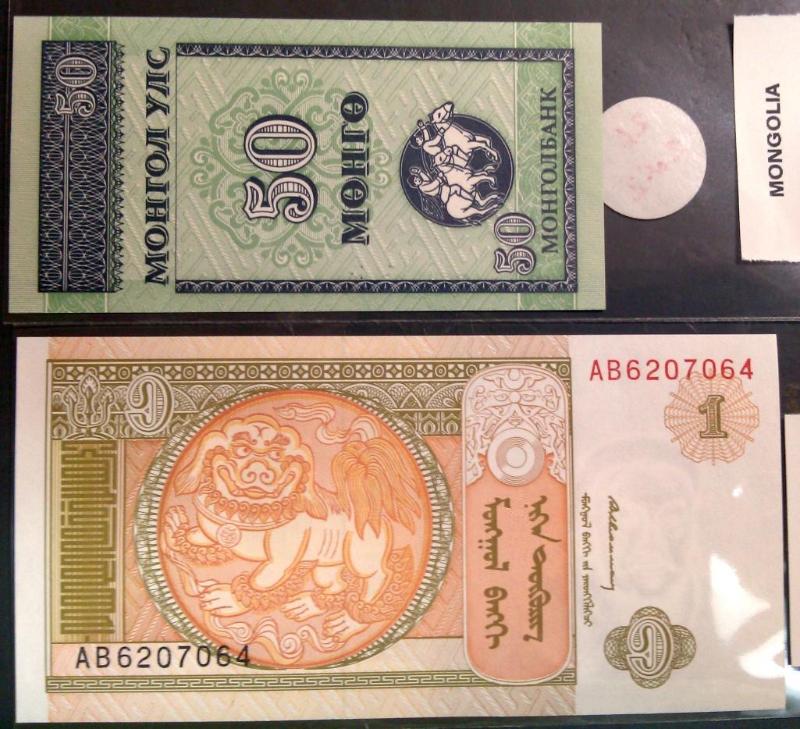 MONGOLIA SET OF TWO NOTES...