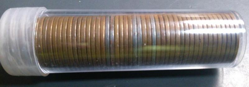ROLL OF WHEAT PENNIES IN PLASTIC TU...