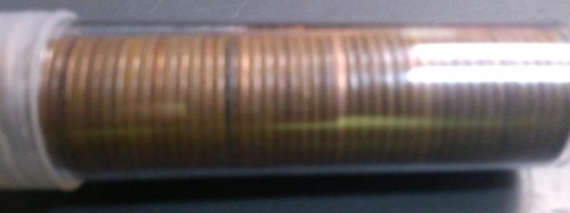 ROLL OF WHEAT PENNIES IN PLASTIC TU...