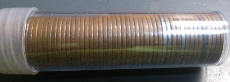 ROLL OF WHEAT PENNIES IN PLASTIC TU...