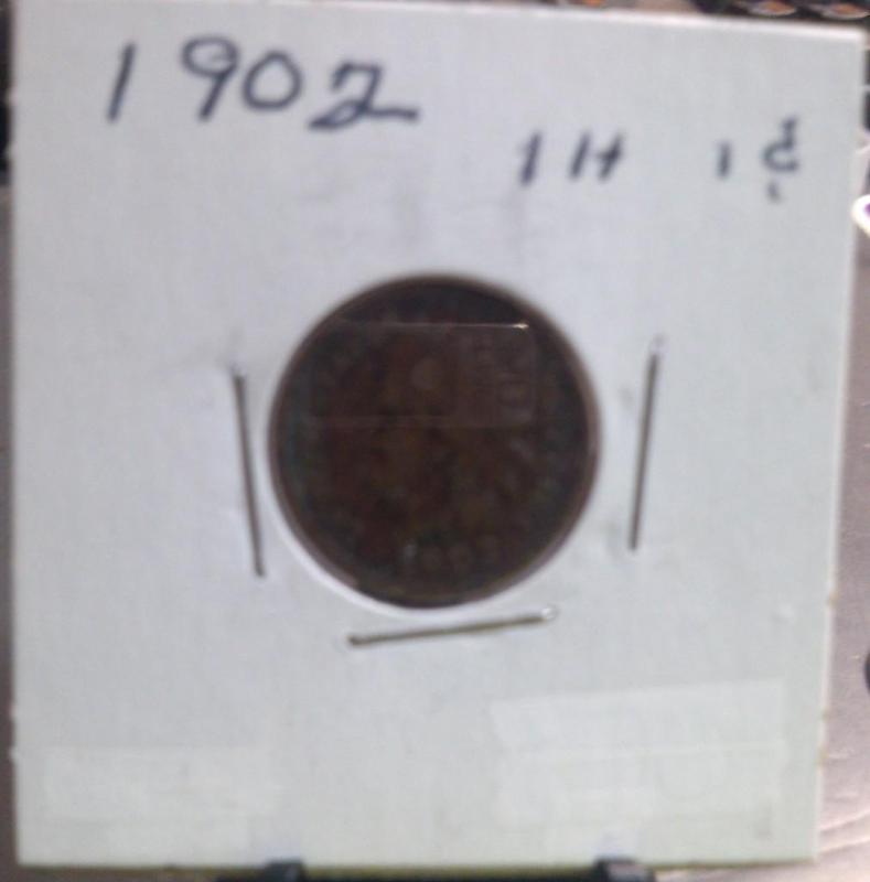 1902 INDIAN HEAD ONE CENT COIN...