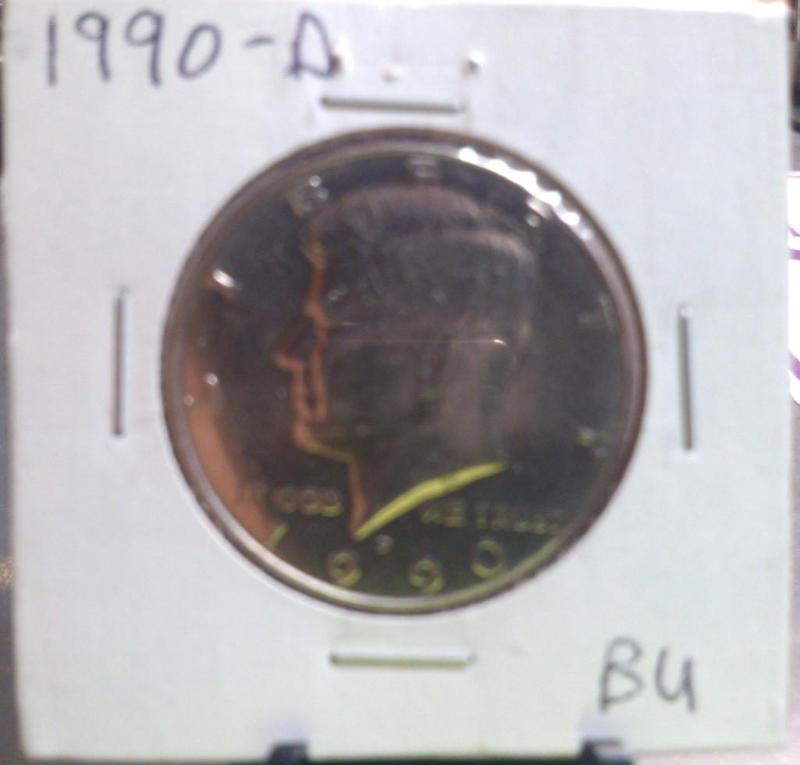 1990-D KENNEDY HALF DOLLAR COIN BU...