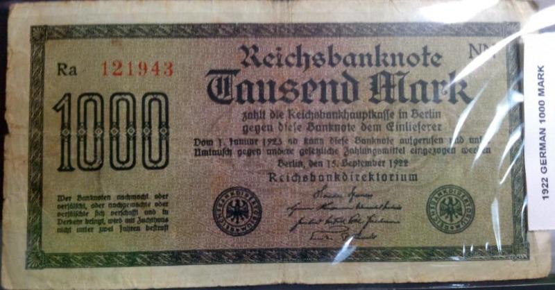 1922 GERMAN 1000 MARK NOTE...
