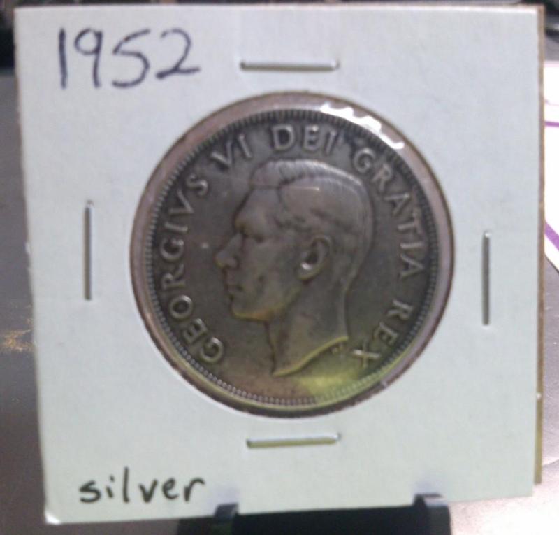 1952 CANADIAN HALF DOLLAR SILVER CO...