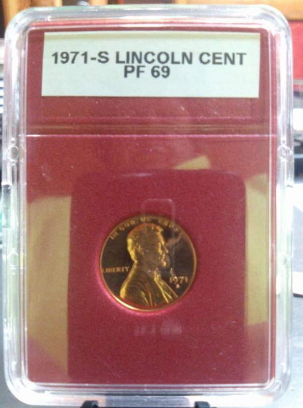 1971-S LINCOLN CENT PROOF COIN PF69...