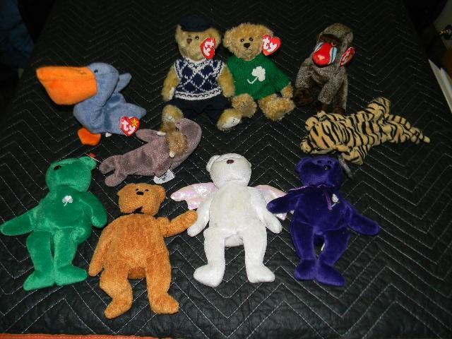 Lot of 10 Beanie Babies - 7 have ta...