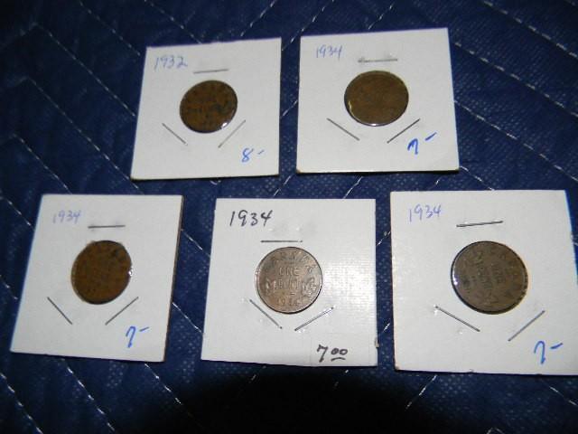 Lot of 5 uncirculated Canadian penn...