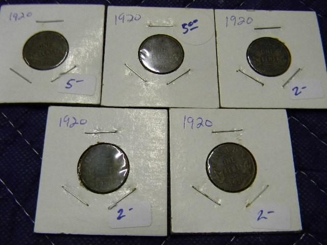 Lot of 5 uncirculated Canadian penn...