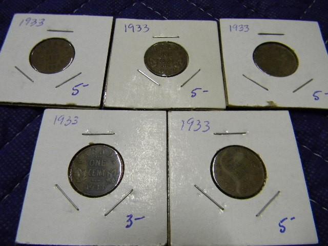 Lot of 5 uncirculated Canadian penn...