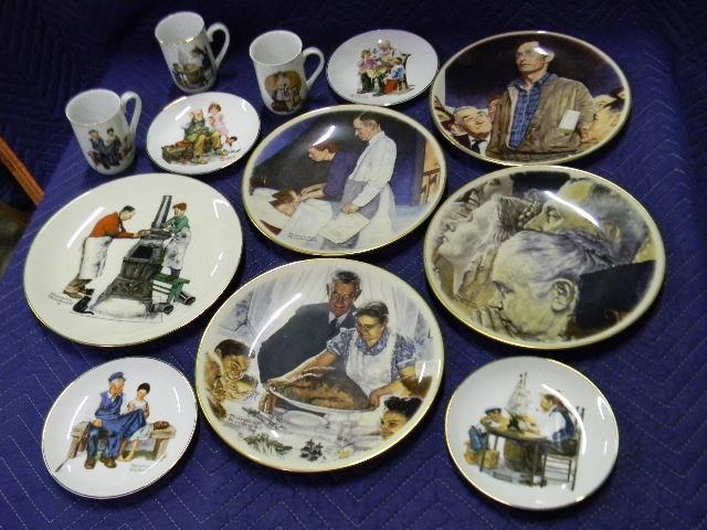 Lot of Norman Rockwell dishes - 5 d...