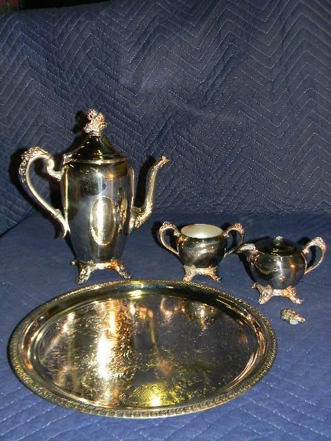 Eton silver plate tea set - teapot,...