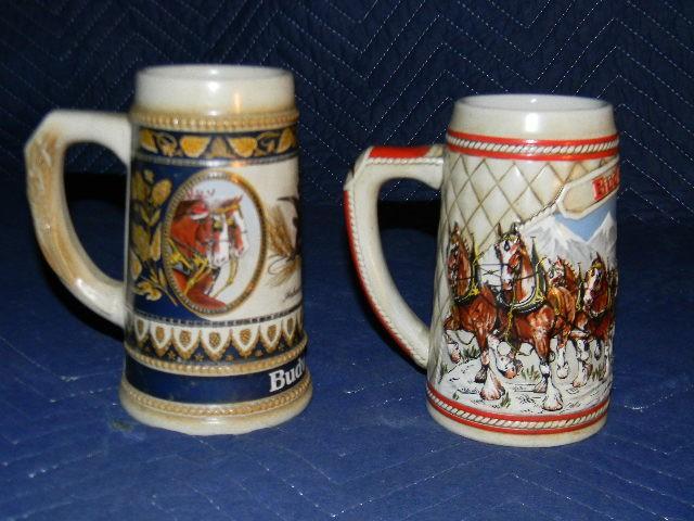 Lot of 2 Budweiser beer steins - st...