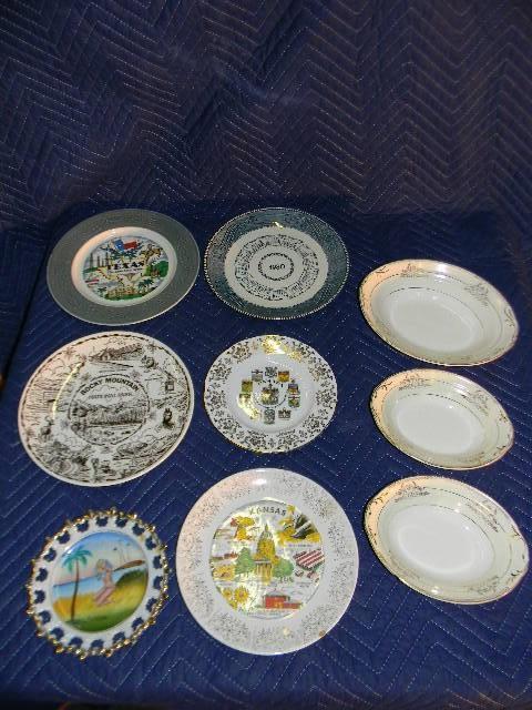 Lot of souvenir plates and two vint...