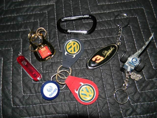 Lot of key chains and knife...