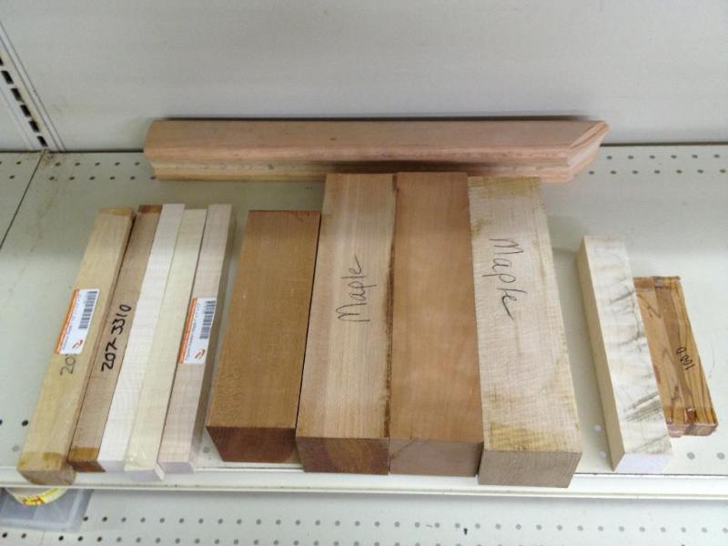 lot 36 image: Lot of Maple and Various Wood for Carving