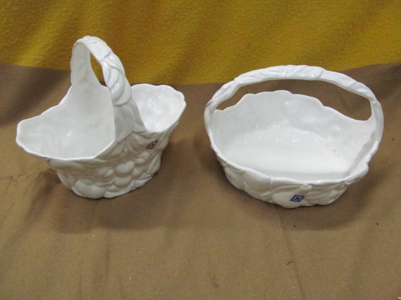 White Ceramic Baskets made in Italy...