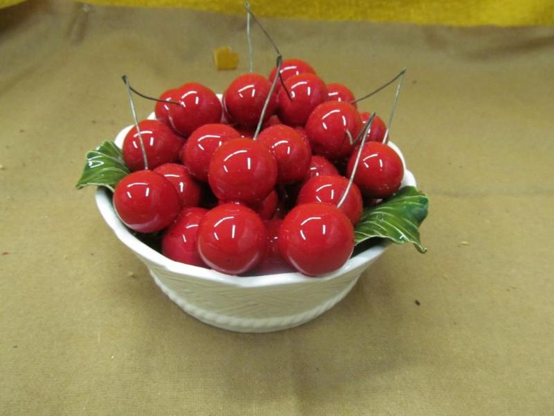 White Bowl with cherries...