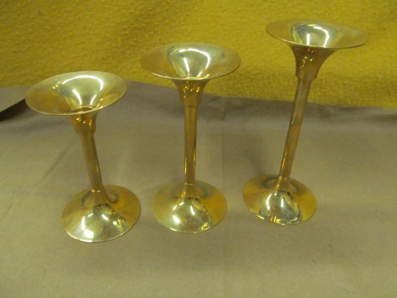 3 Brass Candle Stick Holders 6&quot...