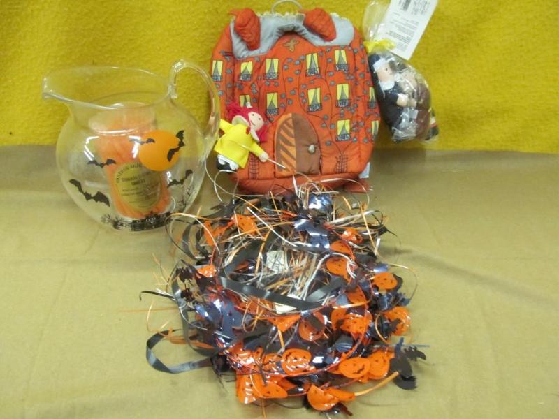 Plastic Halloween Pitcher, candle, ...