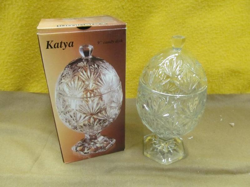 Katya covered crystal candy dish...