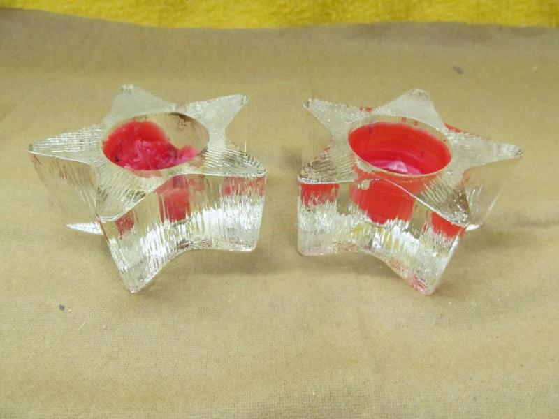 2 Star Crystal candle holders with ...