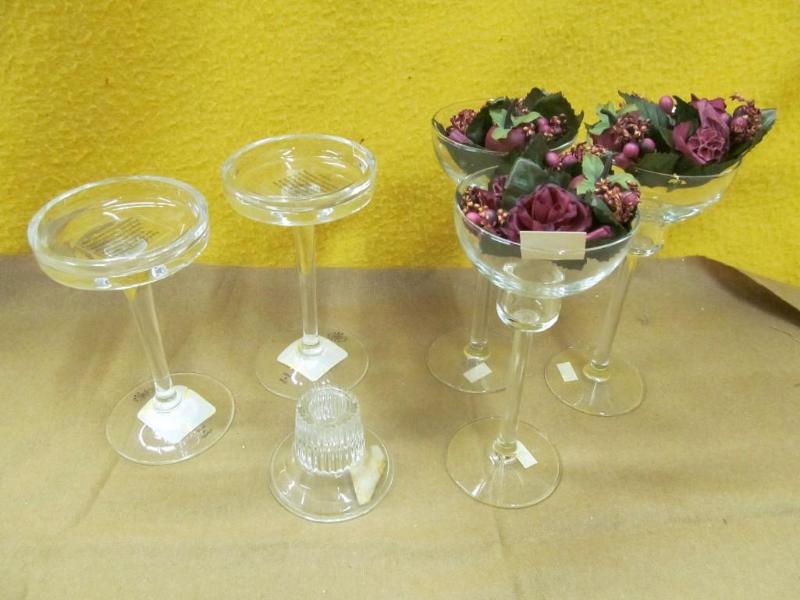 6 Candle stick holders with 3 rings...