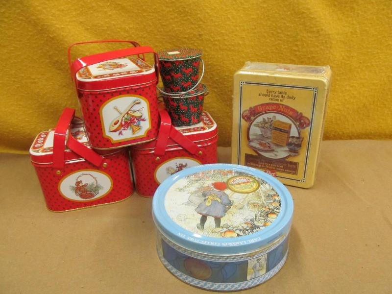 Christmas Tins -- 5 Grape Nut Tin s...