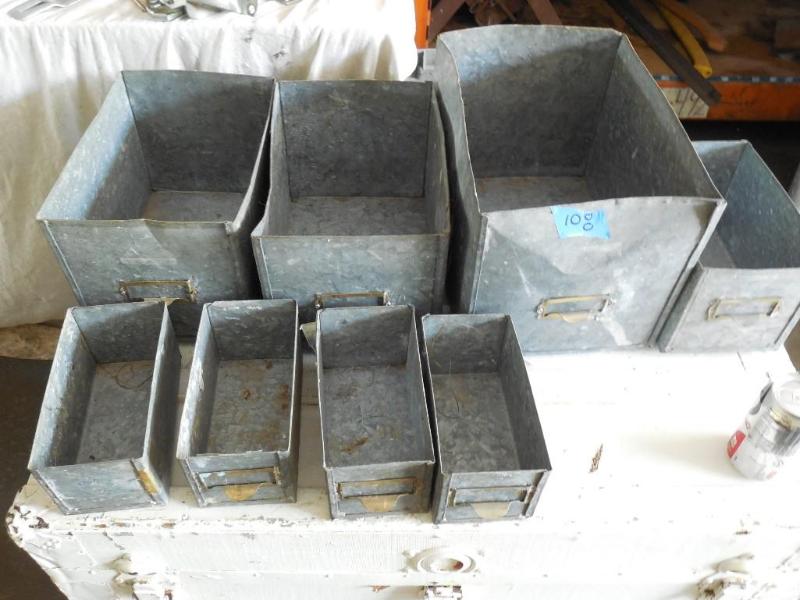 Assortment of metal drawers or bins...