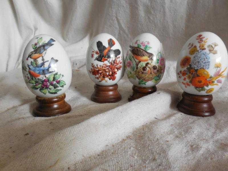 Porcelain Eggs on Stands.&nbspCool...