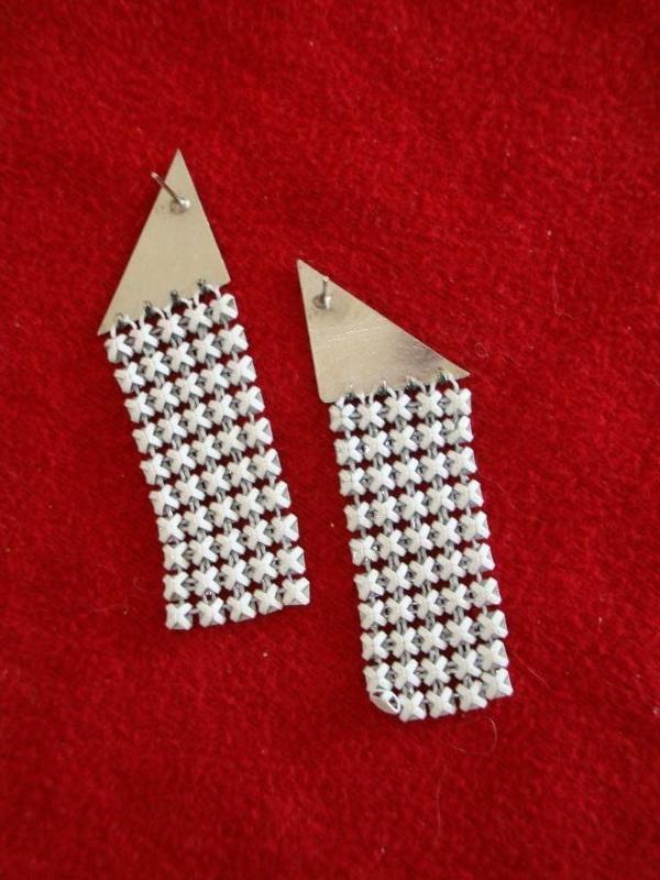 Black and White earrings - no backs...