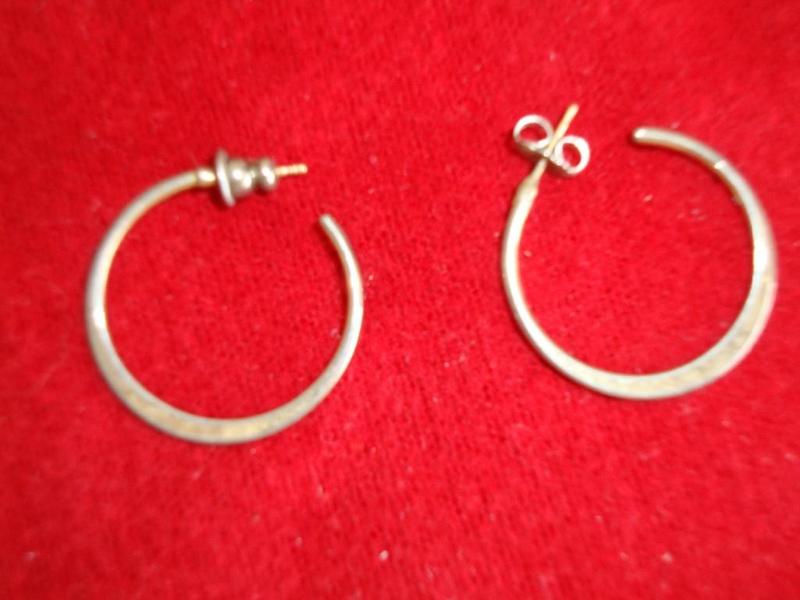 Silver color hoop style earrings wi...