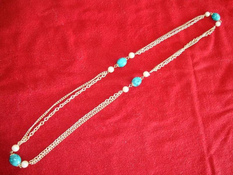 Pearl and turquoise style beads wit...