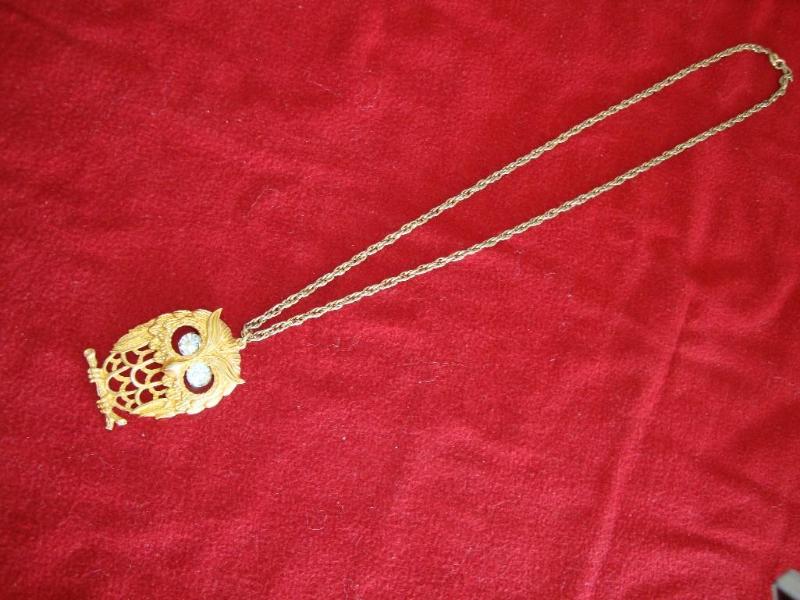 Gold color owl necklace 11&quot...