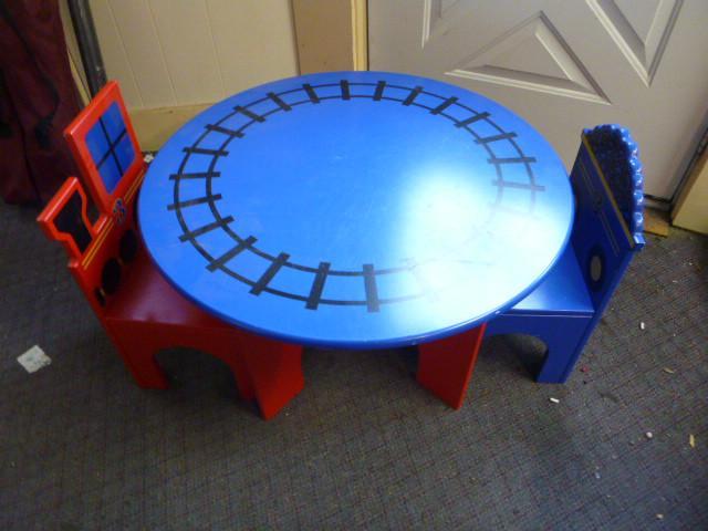 lot 137 image: Childs Train Table and 2 Chairs...