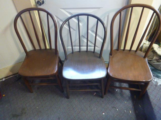 lot 151 image: 3 Wooden Chairs...