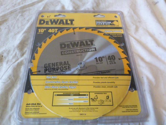 lot 257 image: DeWalt 10" 40T Saw Blade...