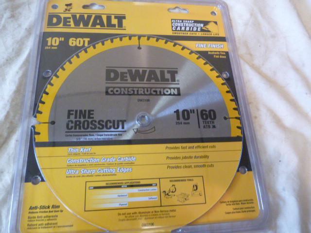 lot 258 image: DeWalt 10" 60T Saw Blade...