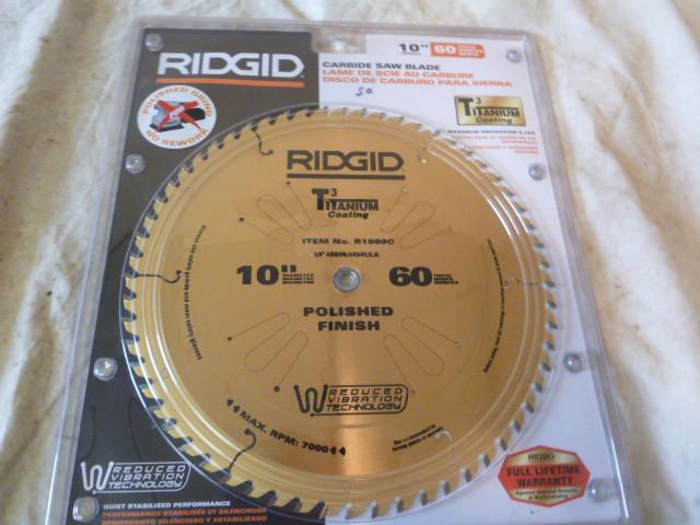 lot 261 image: Ridgid 10" 60T Saw Blade...