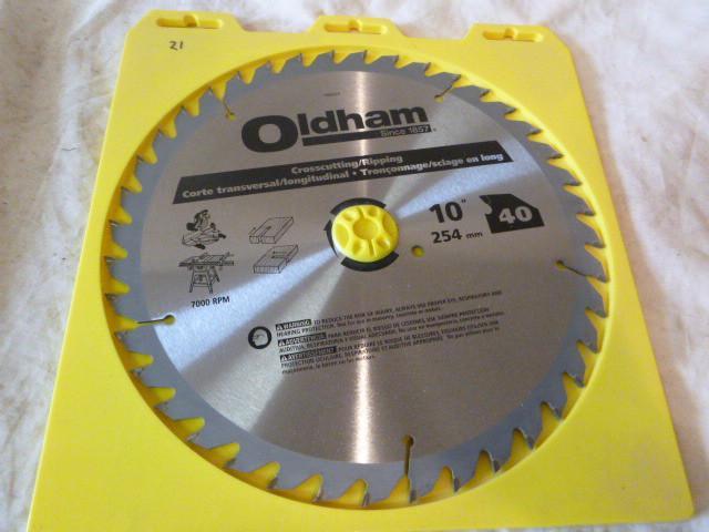 lot 265 image: Oldham 10" 40T Saw Blade...