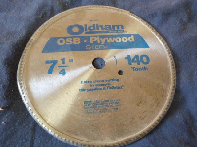 lot 280 image: Oldham 7 14" 140T Saw Blade...