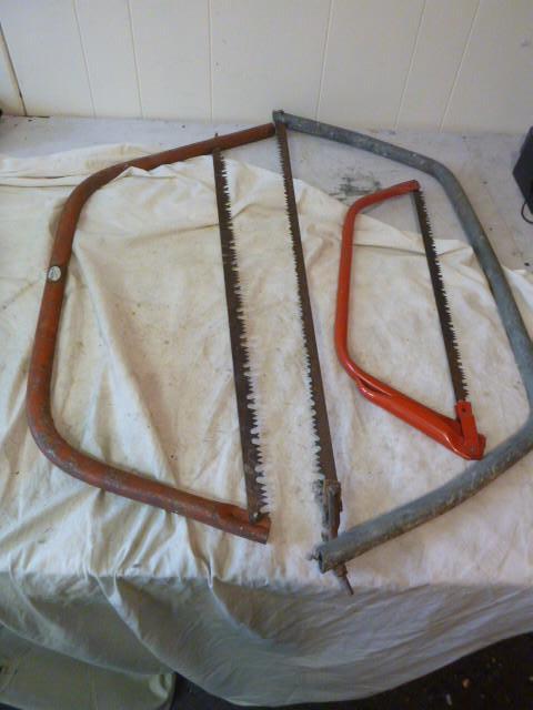 lot 306 image: 3 Bow Saws 29" - 18 12" ...