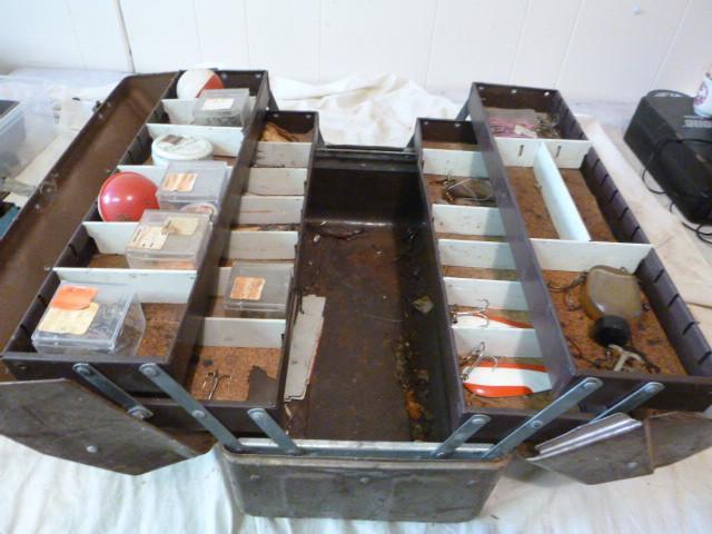 lot 360 image: Metal Tackle Box with Some Tackle...